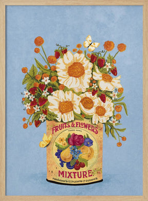 Flowers In a Vintage Tea Can Poster