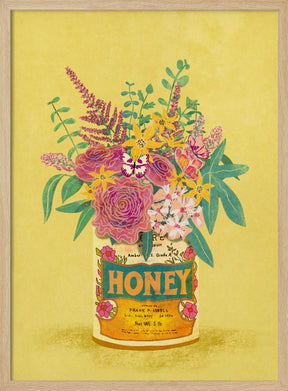 Flowers In a vintage Honey Can Poster