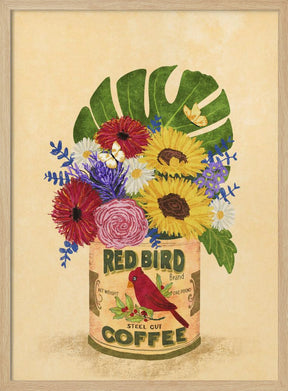 Flowers In a Vintage Coffee Can Poster