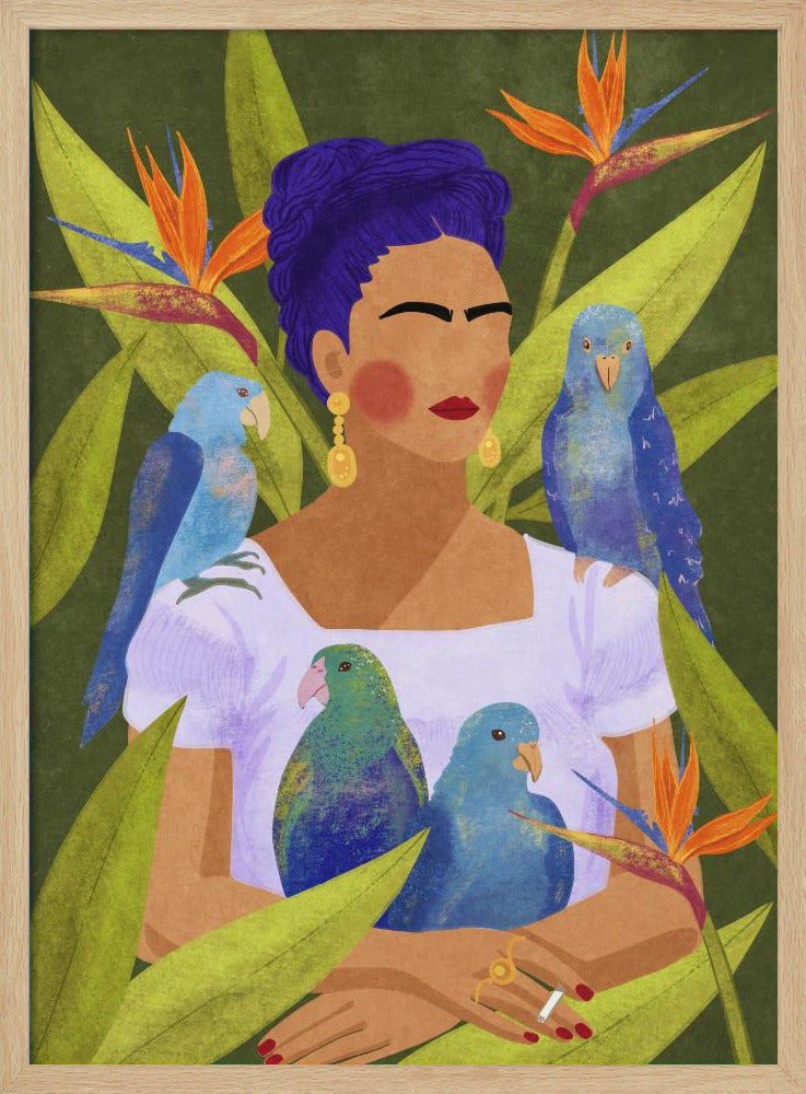 Frida and birds Poster