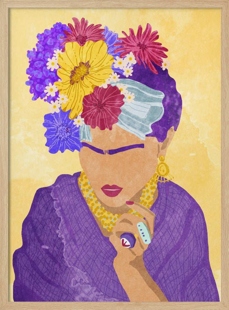 Frida and flowers Poster