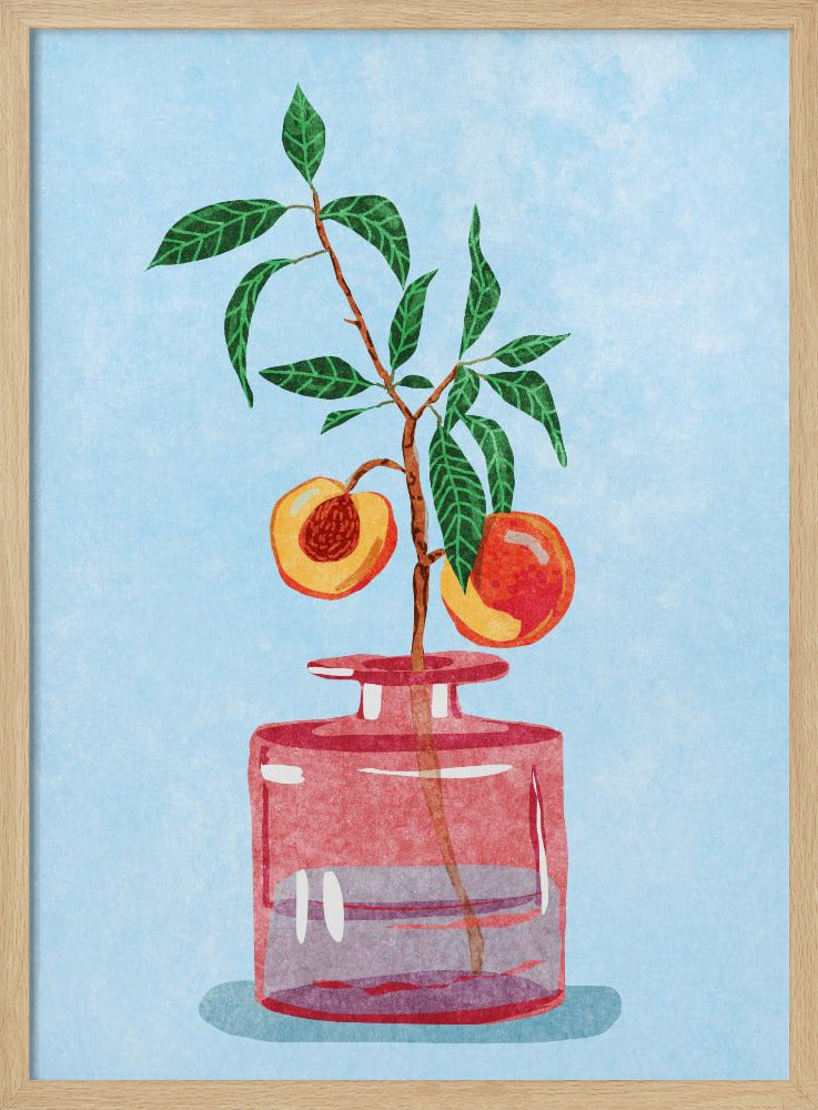 Peach Tree in Vase Poster