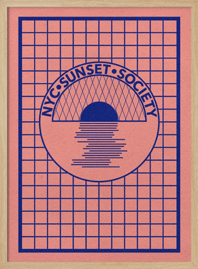 Nyc Sunset Society Blue Poster