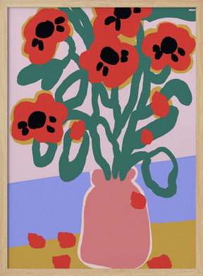 Poppy In Pink Vase Poster