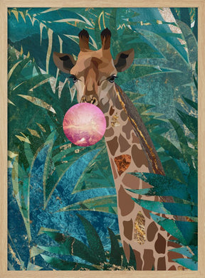 Bubblegum giraffe in the jungle Poster