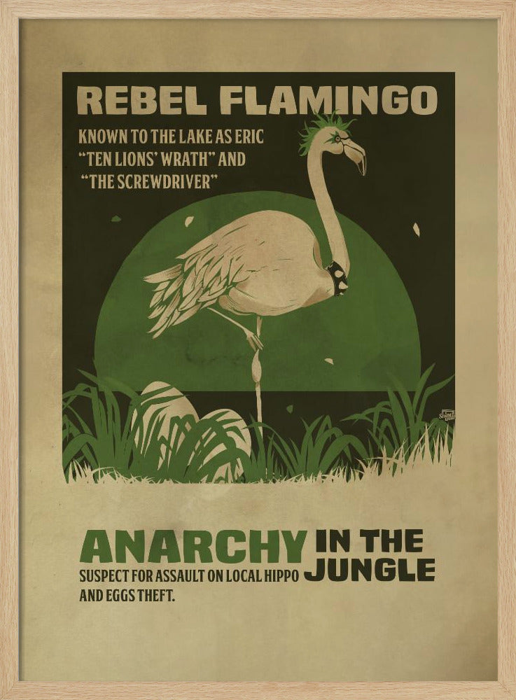 Flamingo rebel print Poster