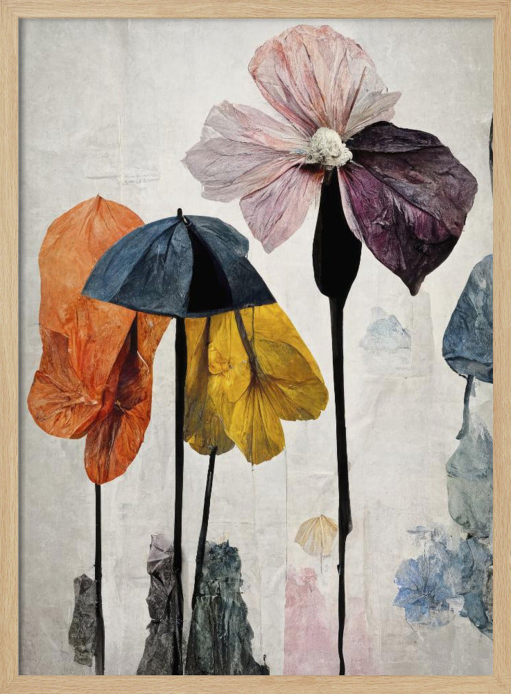 Umbrella Flowers No2 Poster