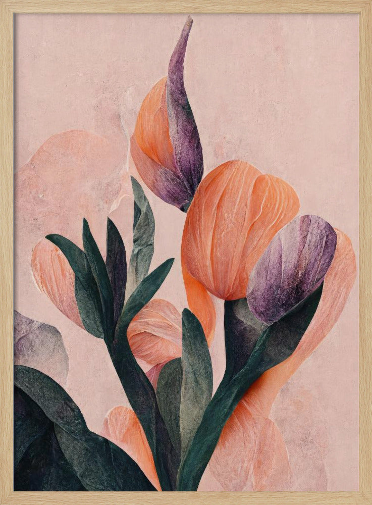 Tangelo Tulips No 2 Poster