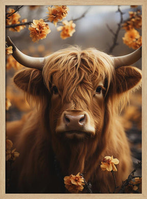 Bull And Flowers Poster