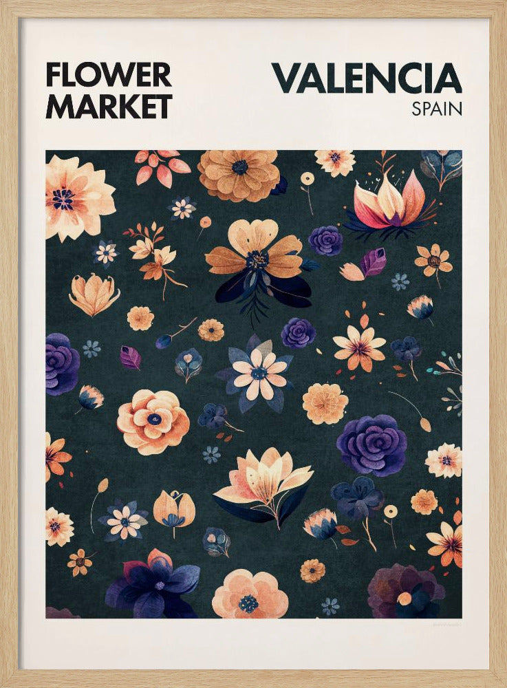 Flower Market- Valencia Poster