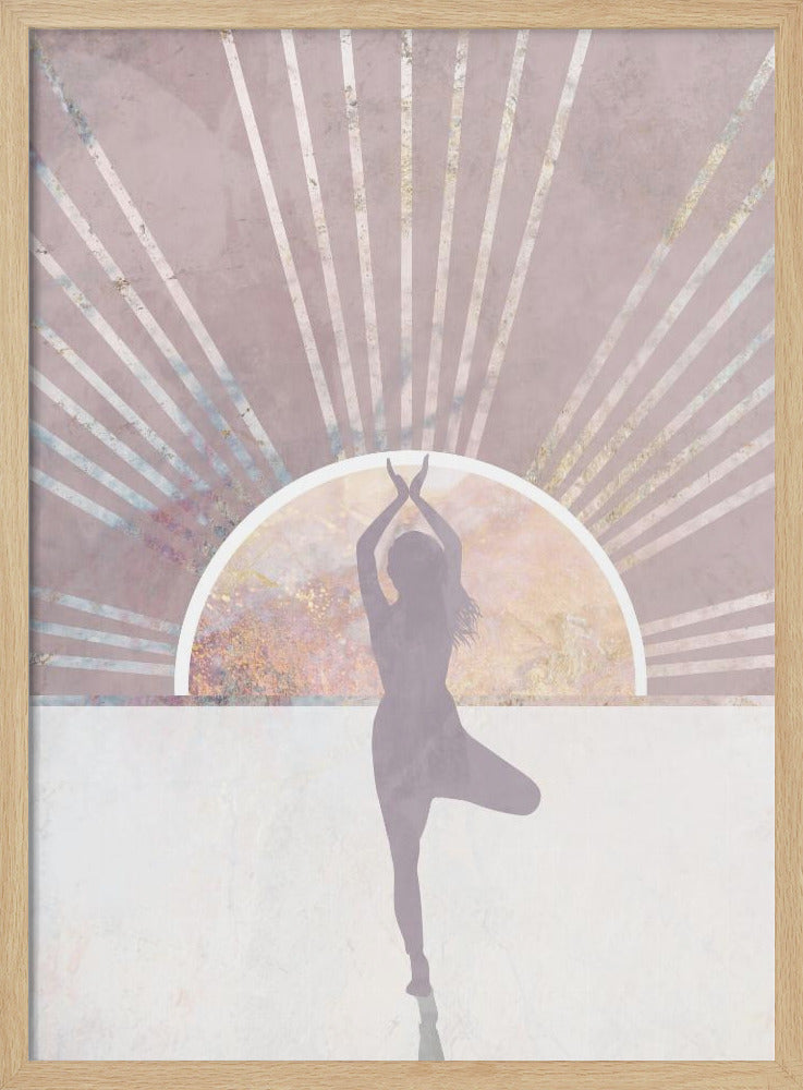 Pink Gold Sun Yoga 1 Poster