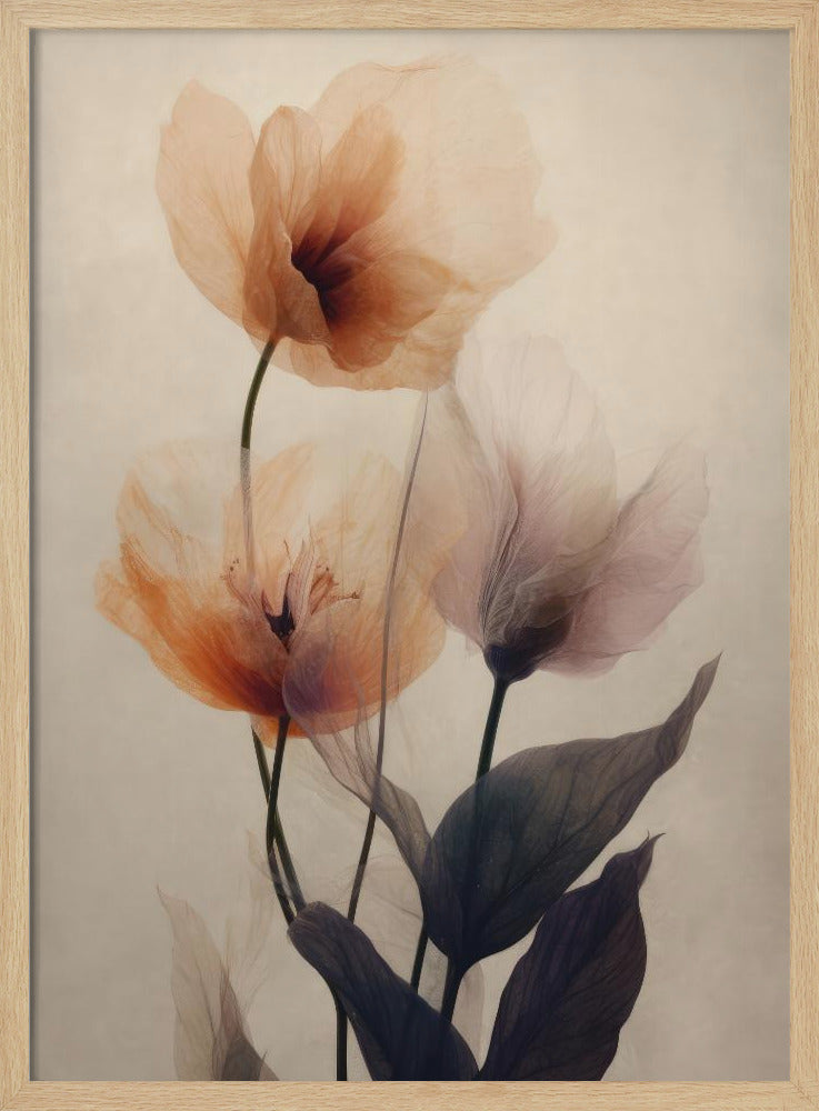 Parchment Flowers No 2 Poster