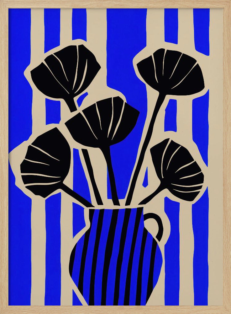 Striped Still Life Blue Poster