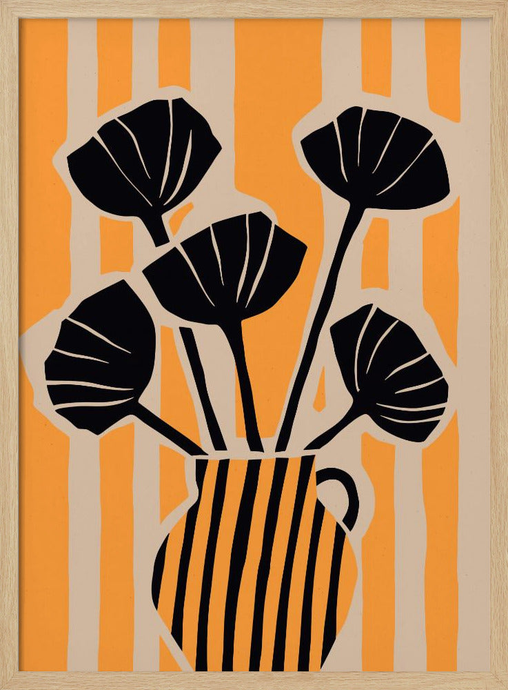 Striped Still Life Yellow Poster