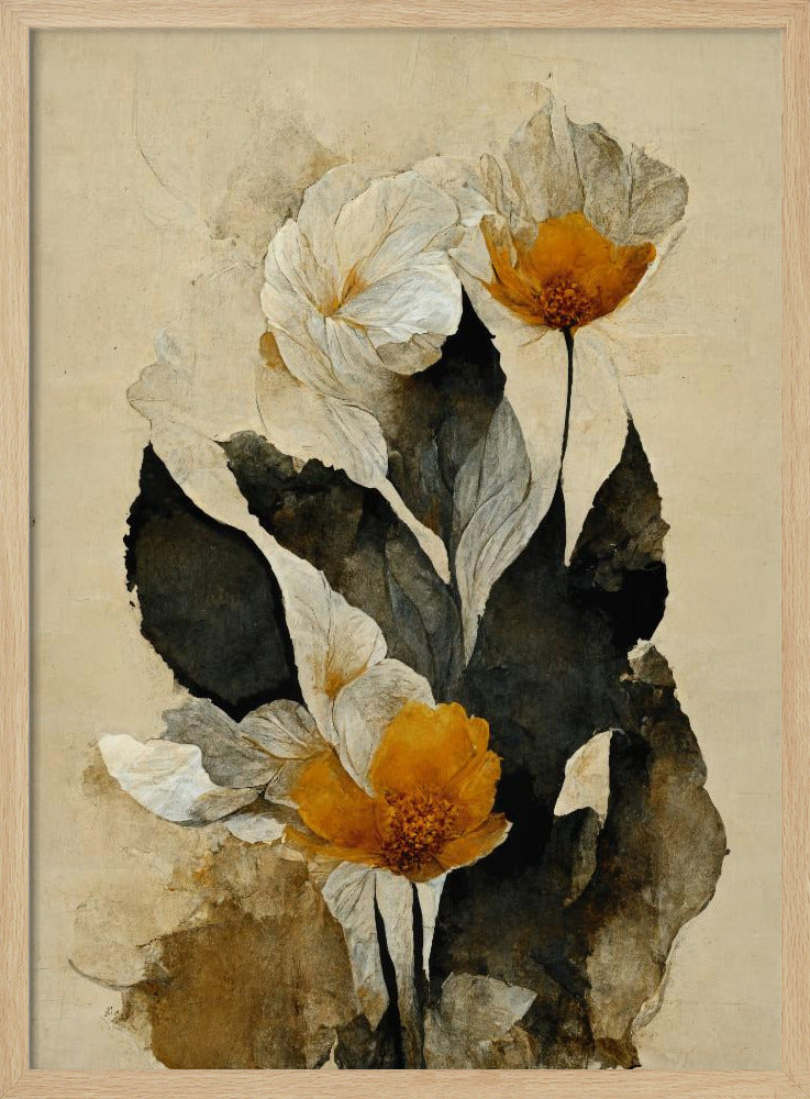 Yellow Paper Flowers Poster