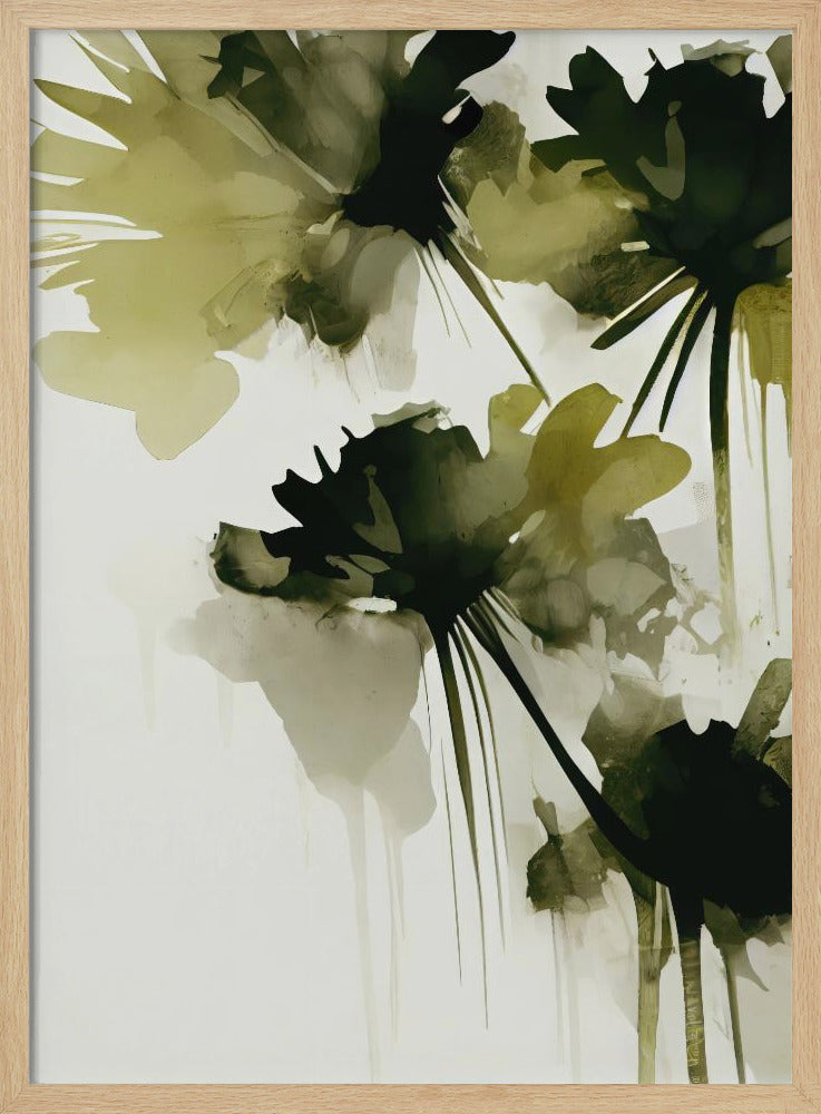 Green Flowers Poster