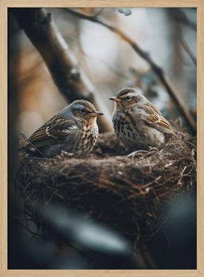 Birds In Nest No 2 Poster