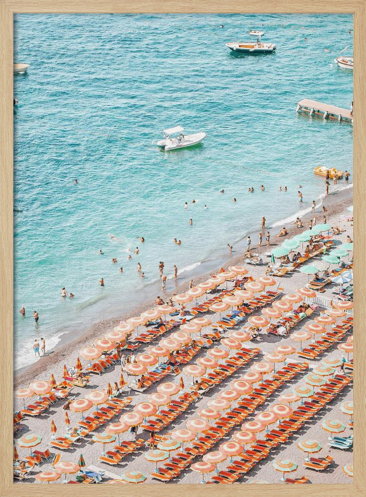 Positano Beach Scene Poster