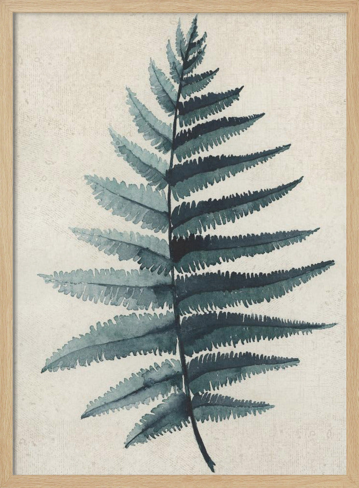 Teal watercolor fern 5 Poster