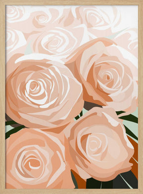 Coral roses Poster