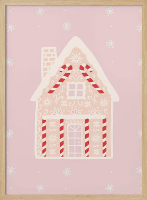 Pink Gingerbread House Poster