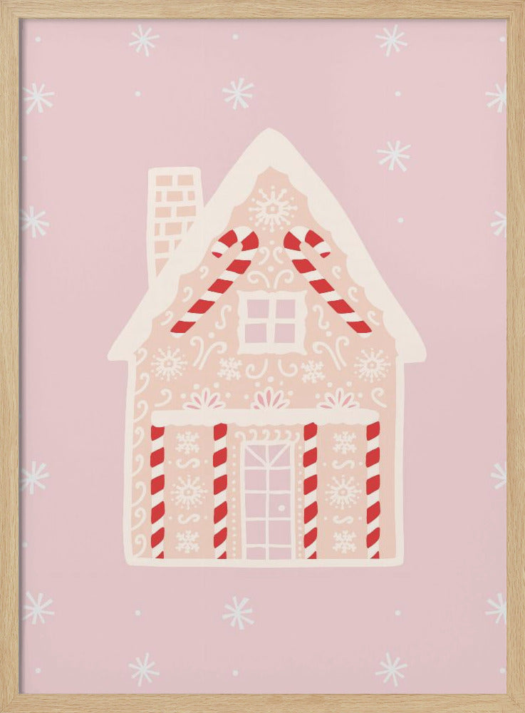 Pink Gingerbread House Poster