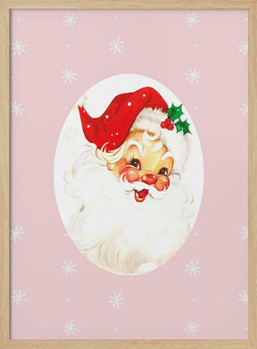 Pink Santa Claus Father Christmas Poster