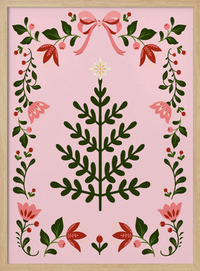 Pink Christmas Tree Poster