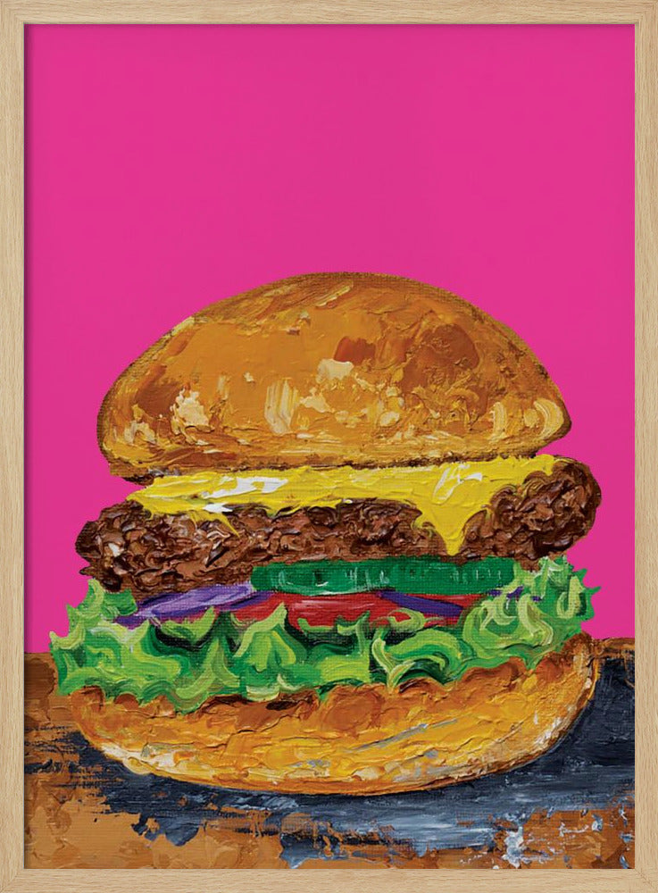 Burger Pink Poster