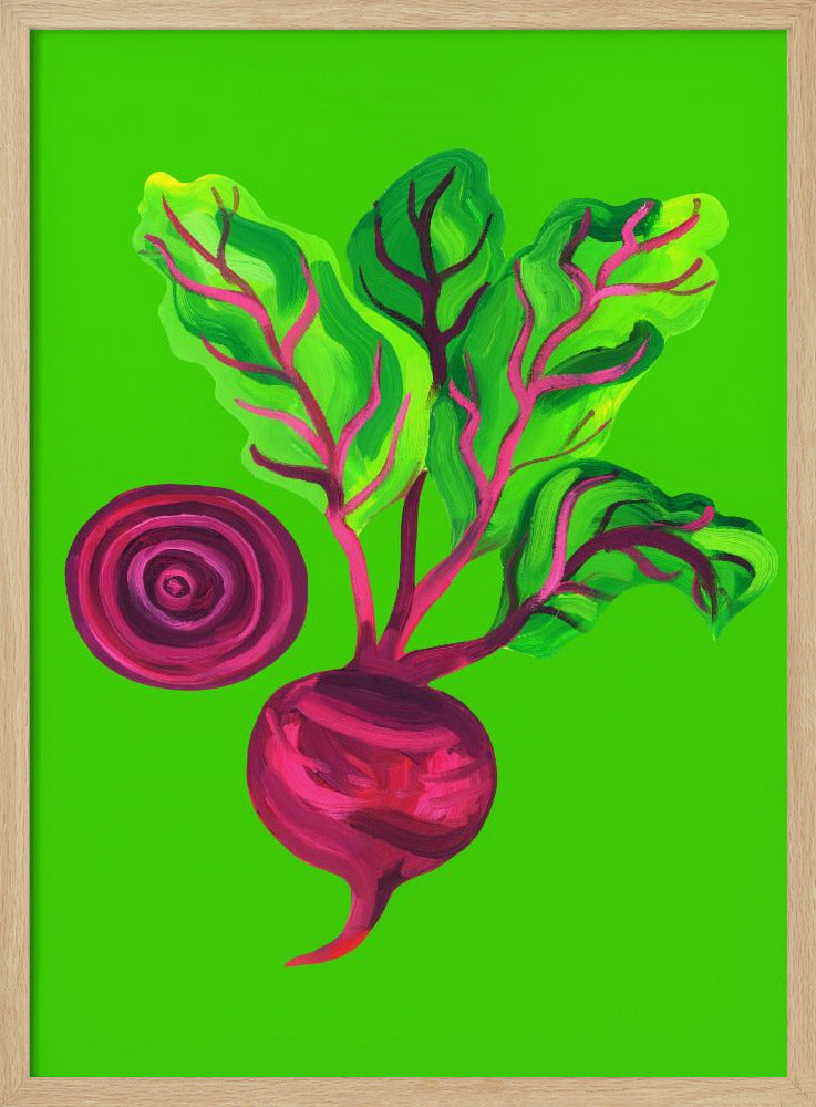 Beetroot Swirl Green Poster