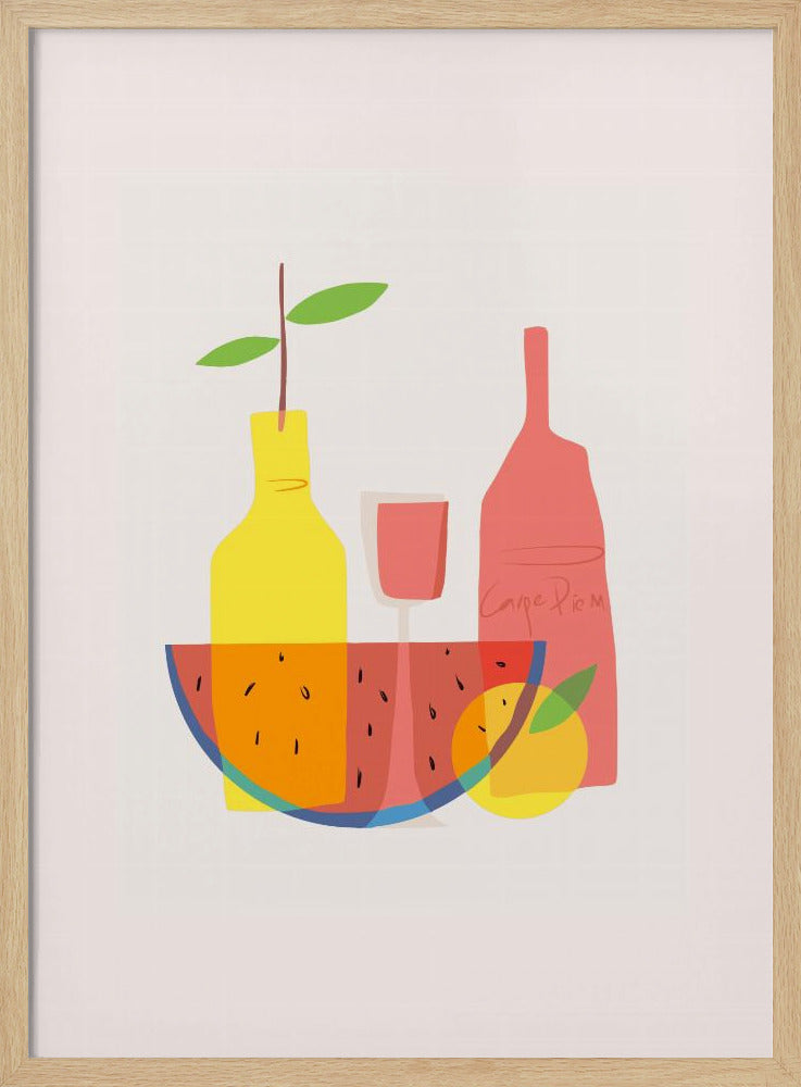 Still Life With Wine and Bottles Poster