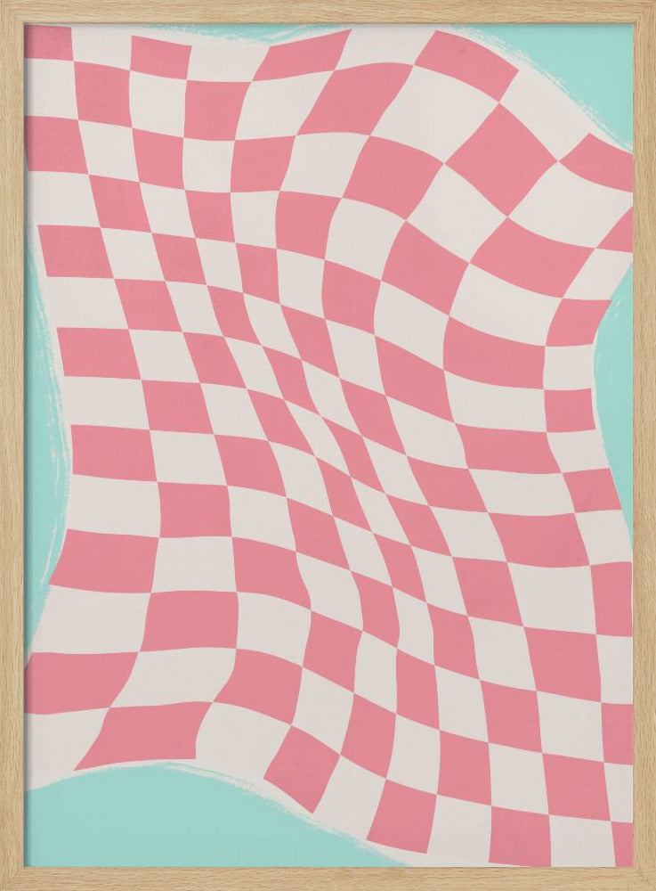 Pink Checker Cloth Poster