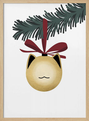 Meowrry bauble (gold white) Poster