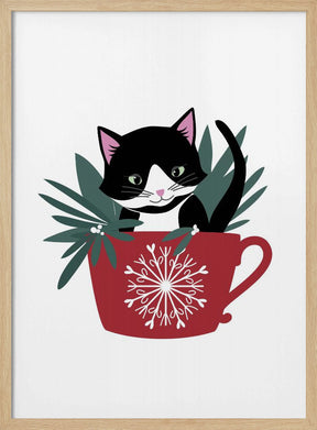 My cat Coco in a holiday mug Poster