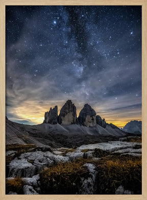 Dolomites at night Poster