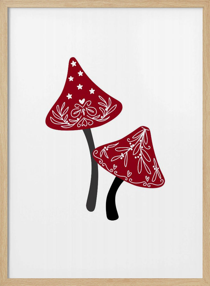 Iced mushrooms in red Poster