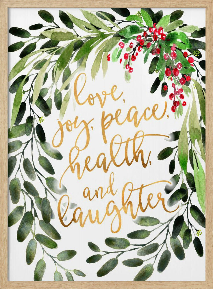 Holiday wishes with watercolor bouquet Poster