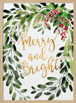 Merry and bright floral cascading bouquet Poster