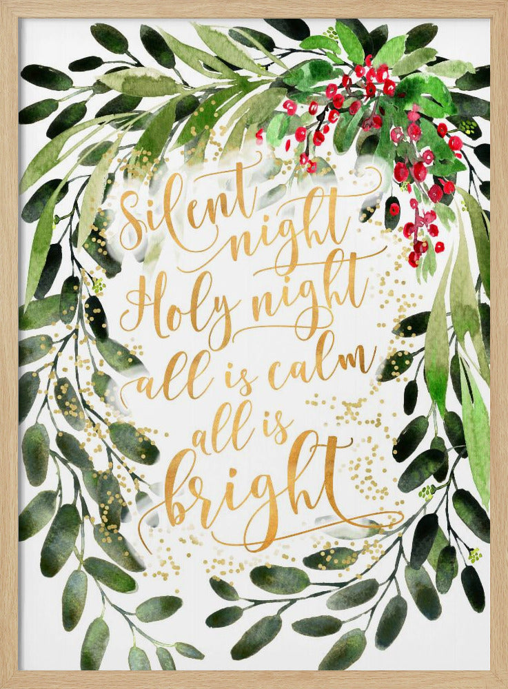 Silent night watercolor bouquet Poster