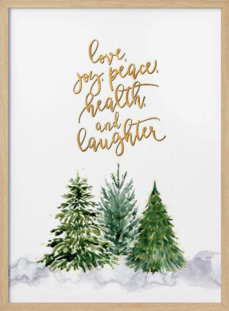 Christmas trees with holiday wishes Poster