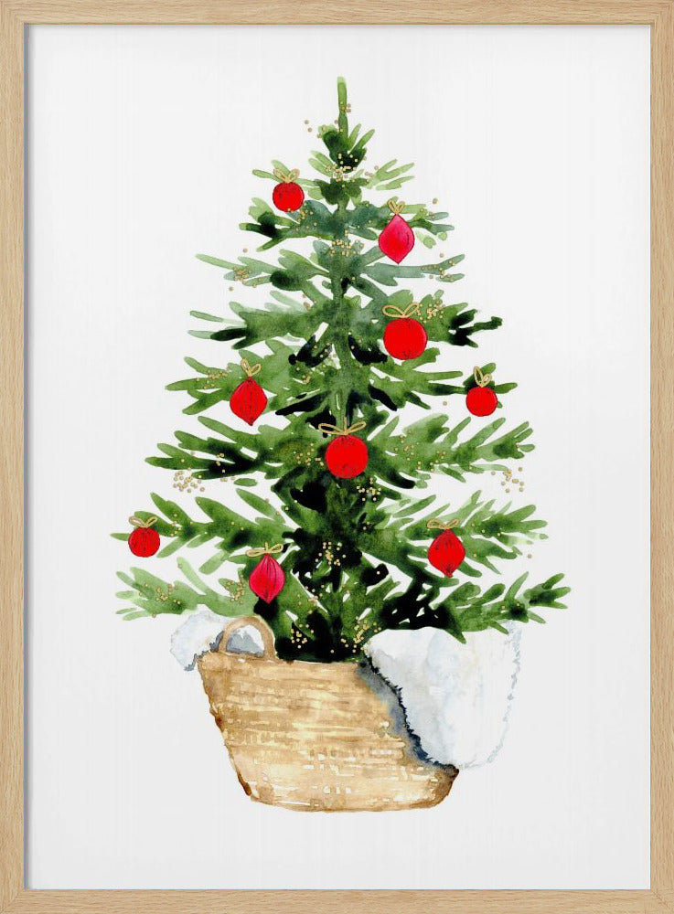 Cozy watercolor Christmas tree Poster