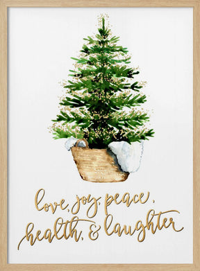 Cozy Christmas tree with holiday wishes Poster