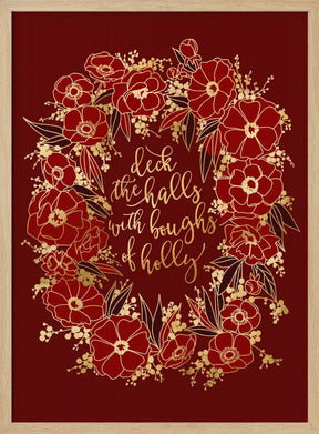 Deck the halls - red Poster