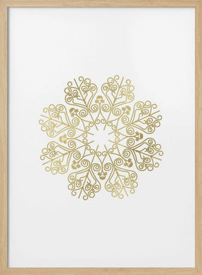 Gold lace snowflake (2) Poster