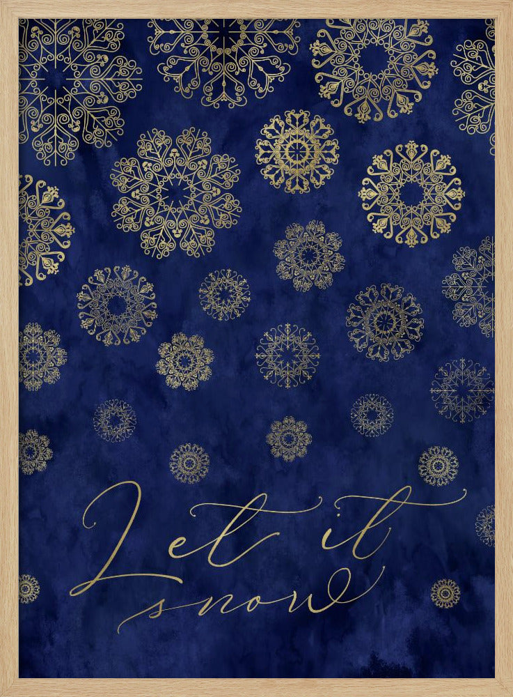 Let it snow lace snowflakes Poster