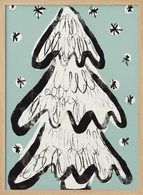 Christmas Tree And Snow Poster