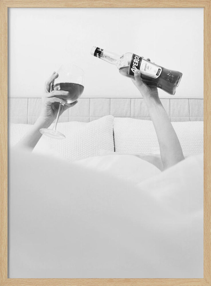 Aperol In Bed B&w Poster