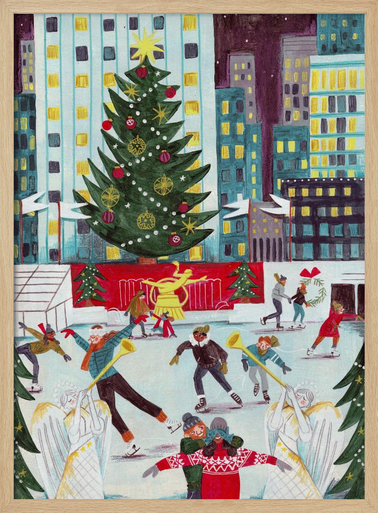 Ice skating at Rockefeller center Poster