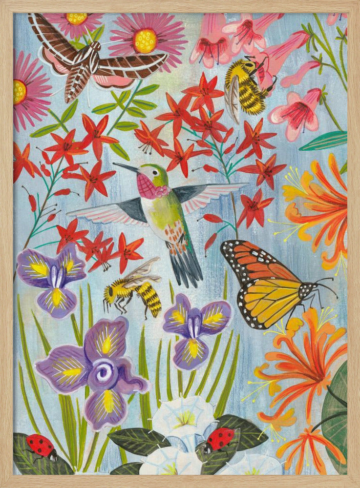 Pollinators and flowers Poster