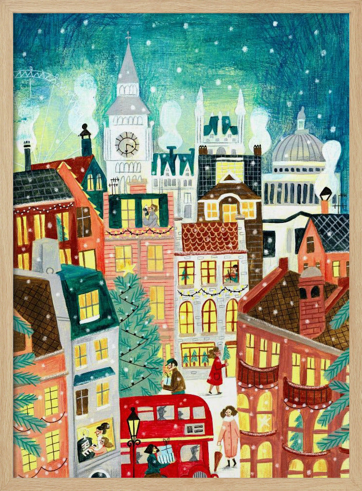 Christmas London in the snow Poster